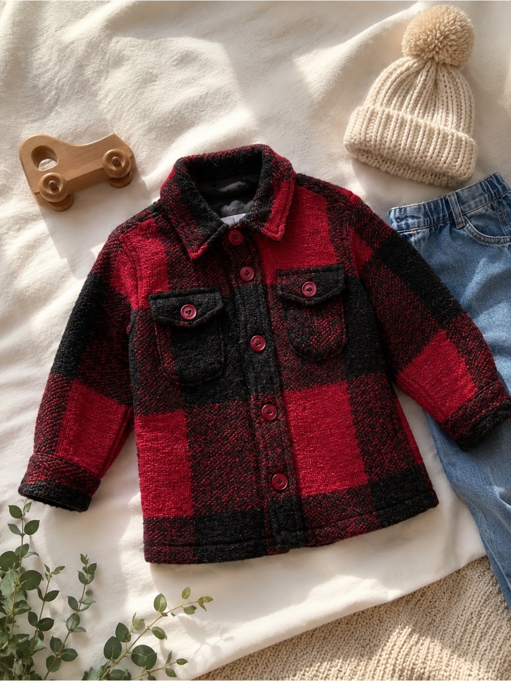 Anine Bing Toddler Buffalo Plaid Wool Blend Jacket | Size 2 |